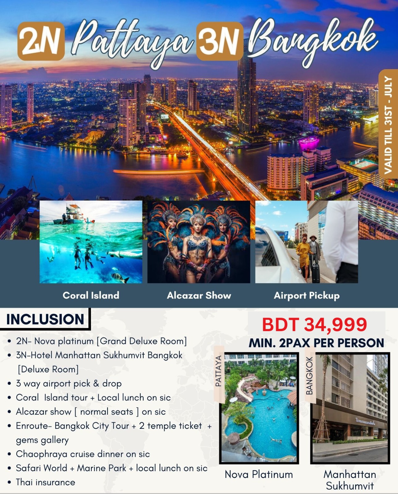 2N Pattaya & 3N Bangkok !